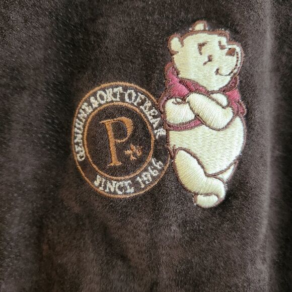 Disney Pooh Leather Suede Vintage Zip Front Jacket Size Medium - Picture 3 of 8